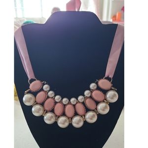 Ribbon tie statement necklace